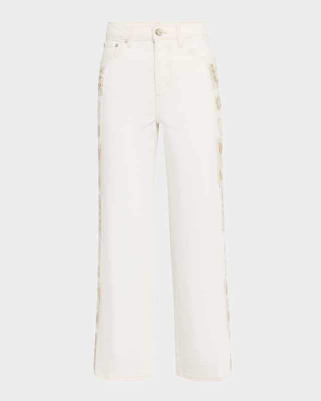 Getty Crochet-Trim Cropped Jeans